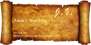 Janki Verita névjegykártya